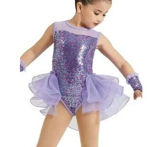 Weissman Showtime Girls Good Luck11612 Purple Sequin Tutu Dance Costume
